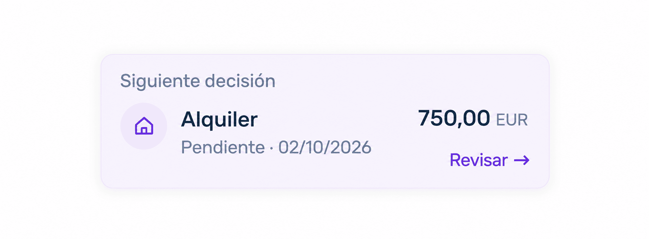 Tarjeta Siguiente decisión de Propera